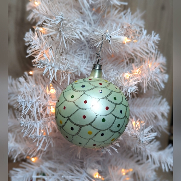 Germany Holiday Vintage German Large Mercury Glass Polka Dot